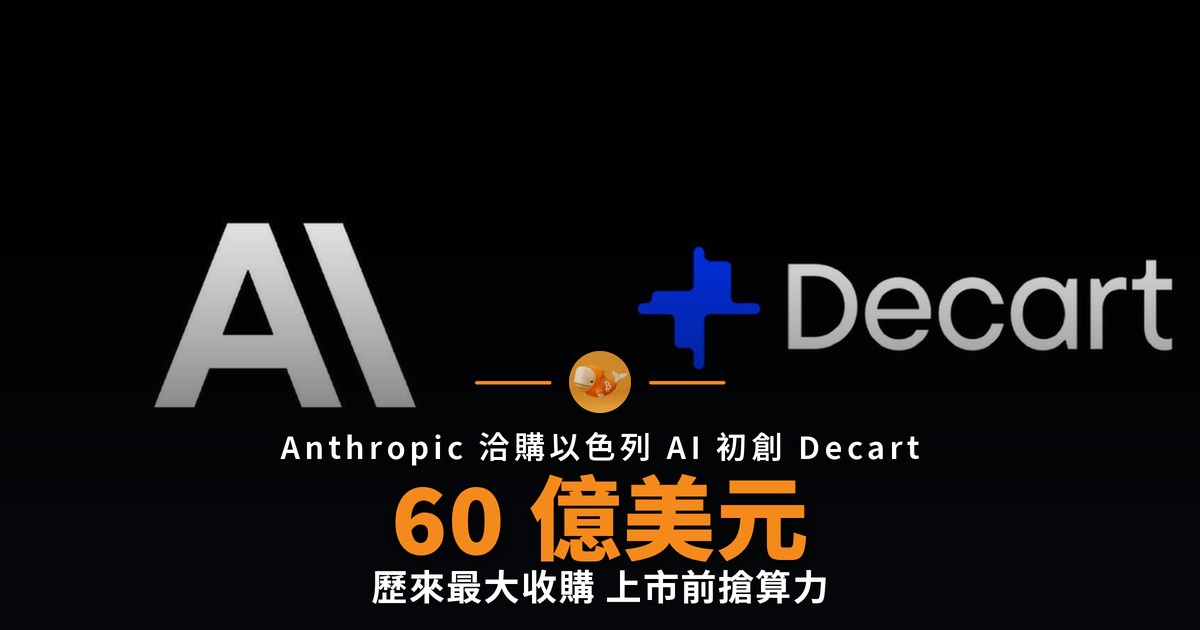 Anthropic 傳 60 億美元洽購 Decart