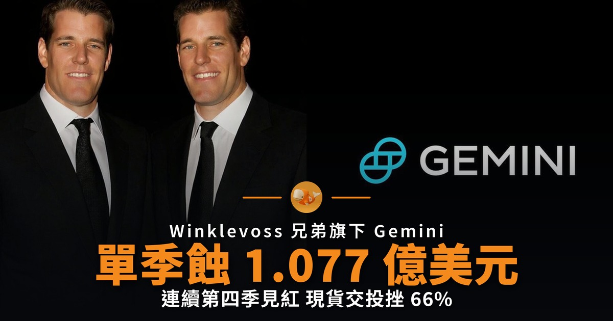 Gemini 連蝕四季 單季再蝕 1.077 億美元