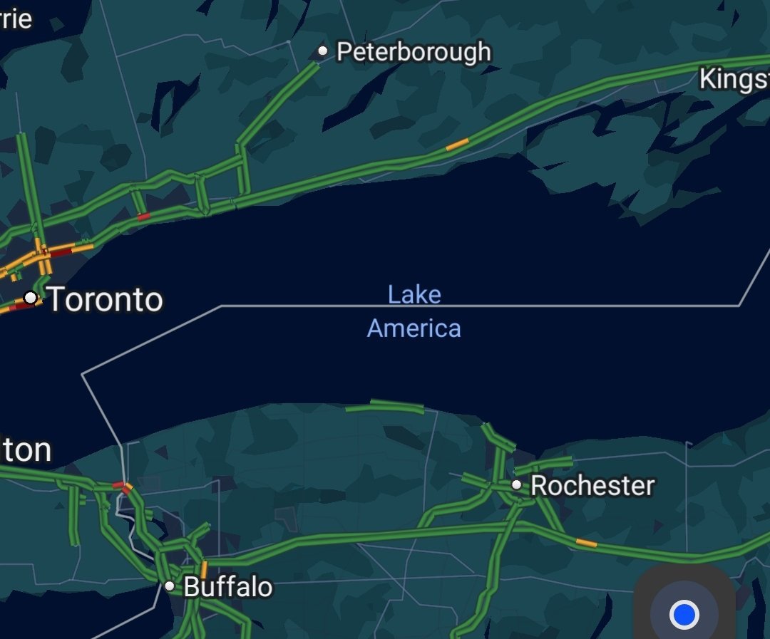 美國版 Google Maps 顯示 Lake America