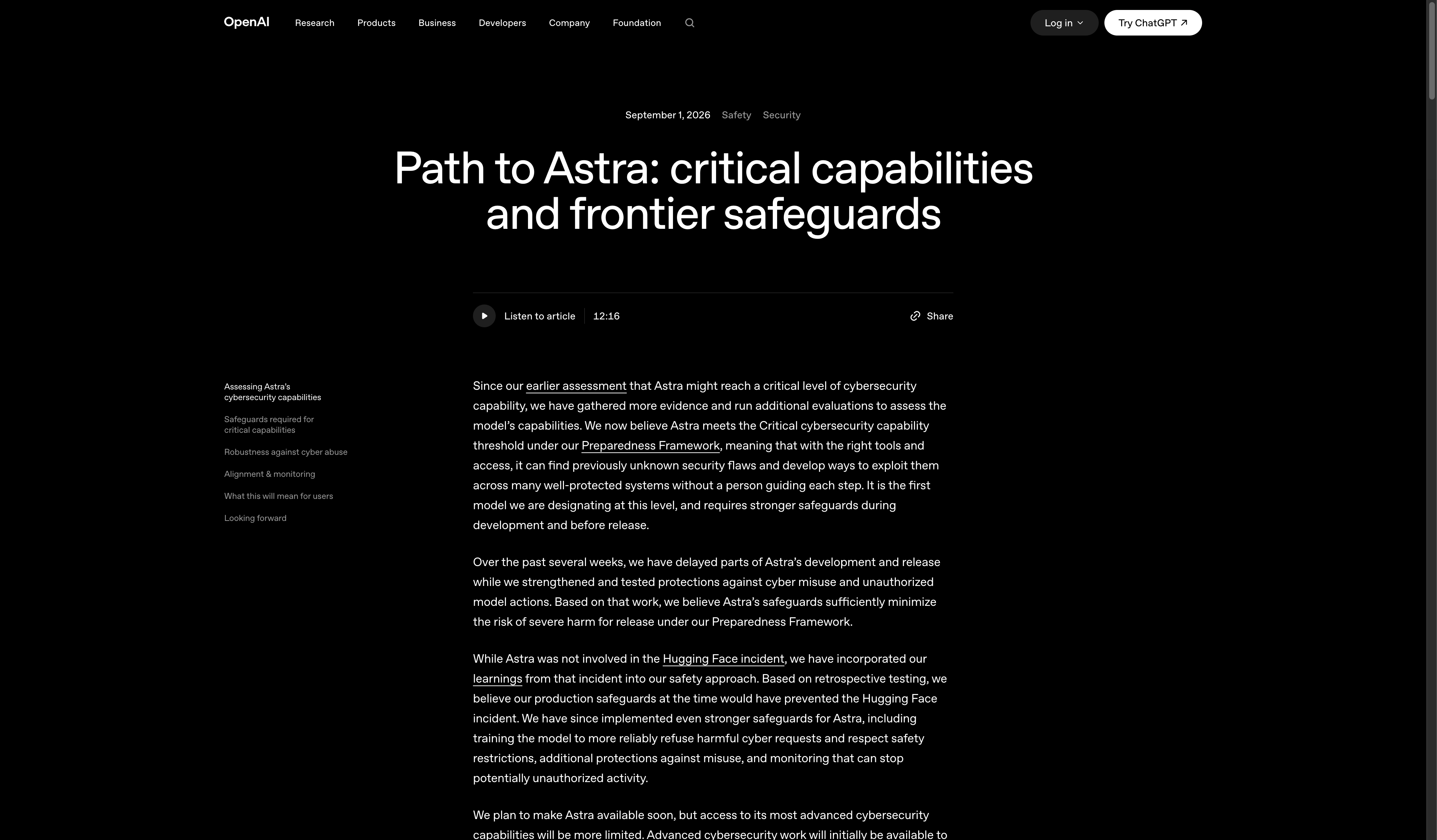 OpenAI〈Path to Astra〉公告首段