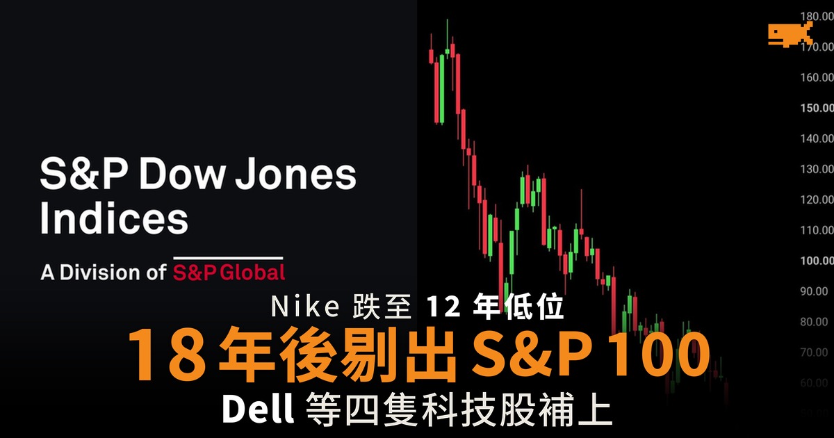 Nike 18 年後剔出 S&P 100 四隻科技股補上