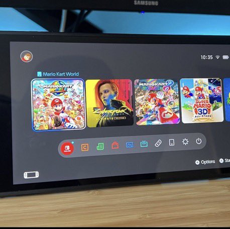Nintendo Switch 2 接駁電視後的主畫面