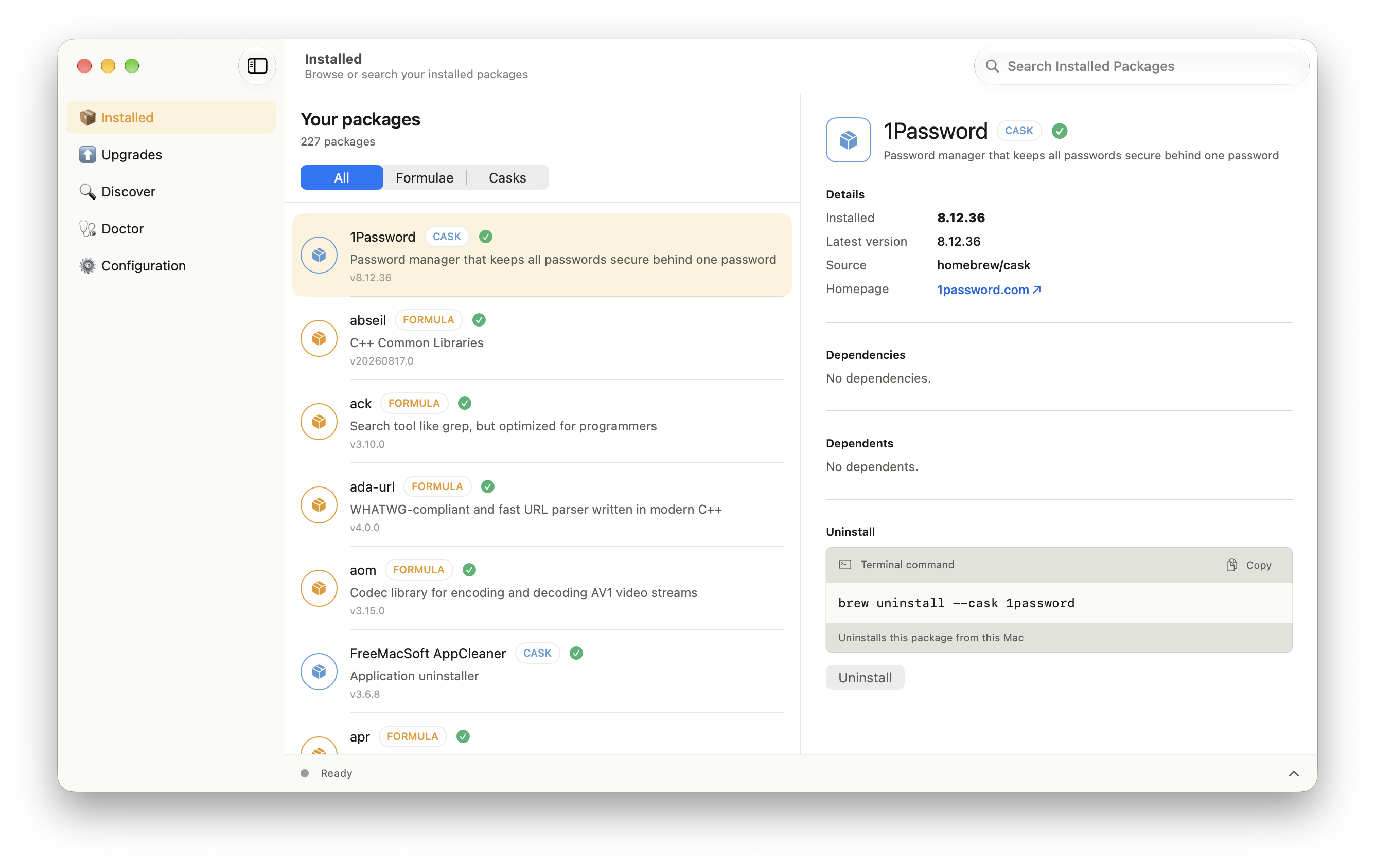 Homebrew 官方 GUI BrewUI