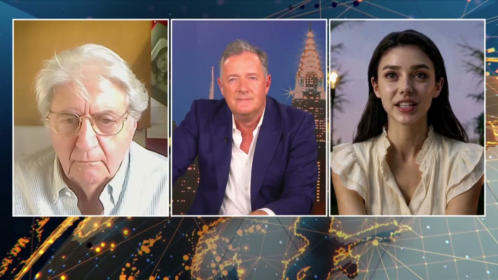 Piers Morgan Uncensored 的三方連線畫面