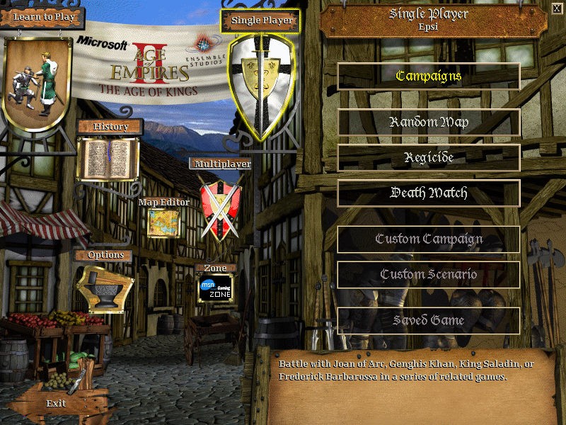 Age of Empires II 原版主選單