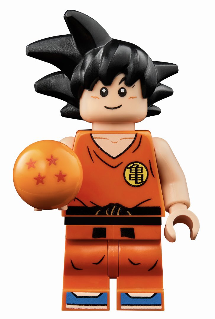 LEGO 小悟空人仔手持四星龍珠的官方圖片