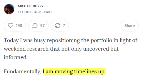 Michael Burry 投資通訊