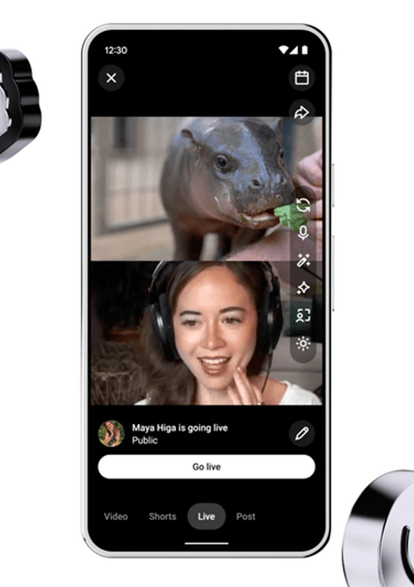YouTube 官方示範 React live 的畫面