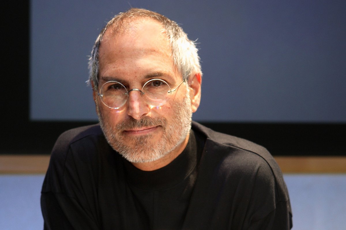 Tim Cook 帖文所附的 Steve Jobs 照片