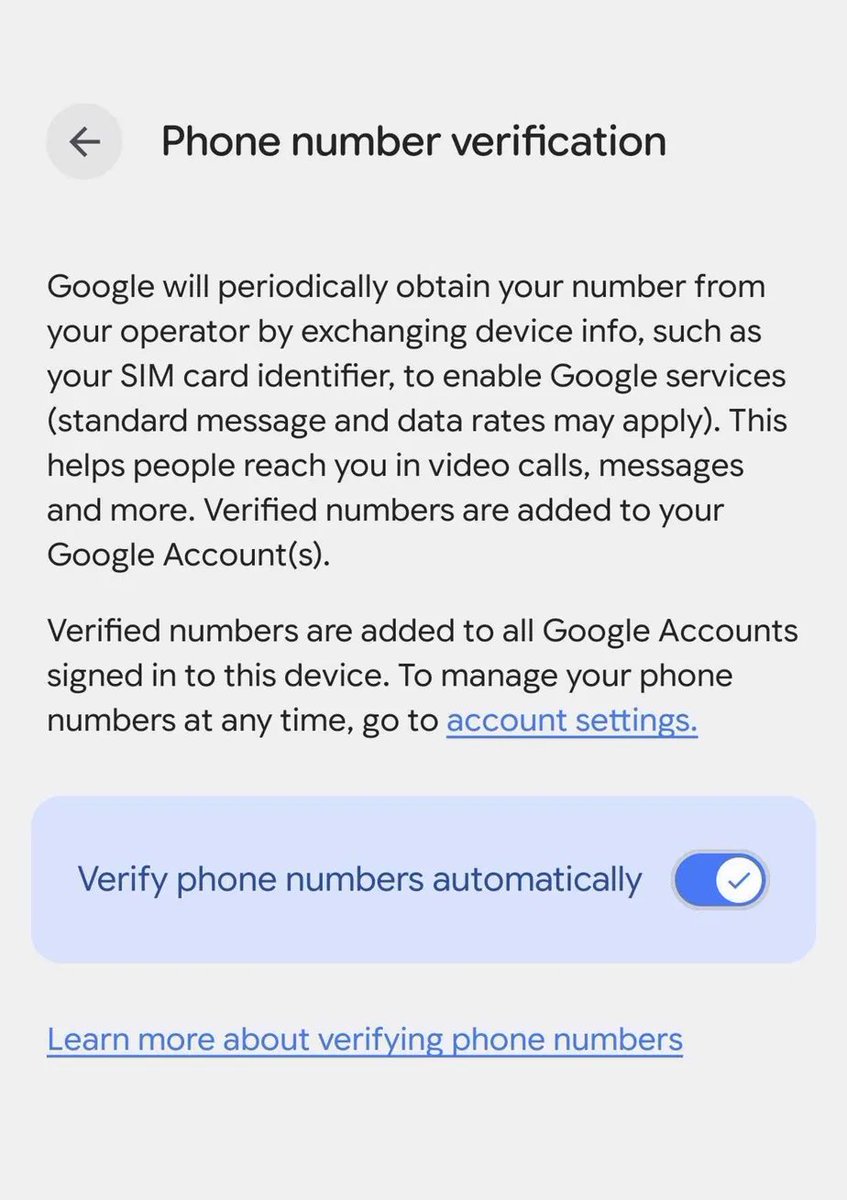 Android 設定內的電話號碼驗證頁面