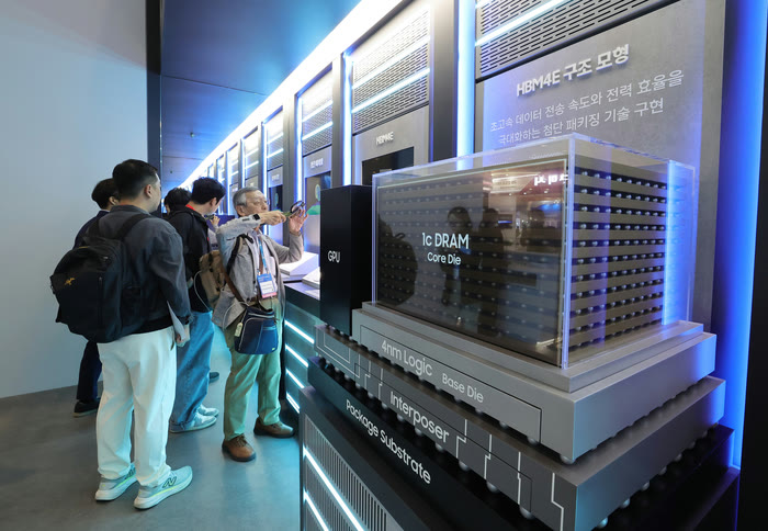 三星電子在 SEDEX 2026 展出的 HBM4E 結構模型