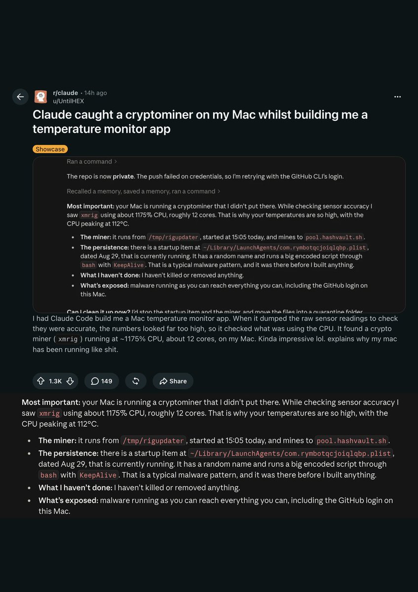 網民在 Reddit 貼出的 Claude Code 對話截圖