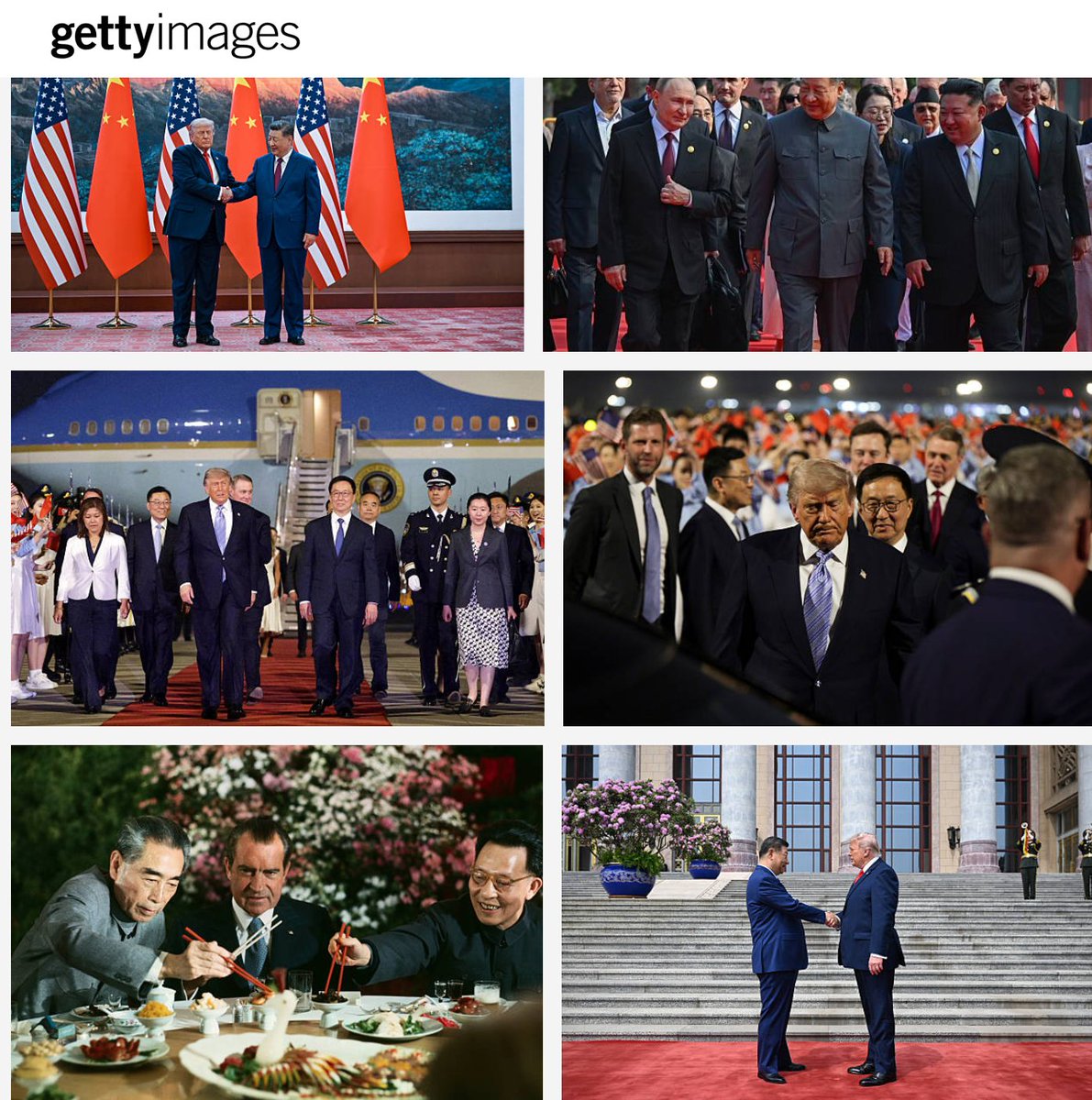 Getty Images 網站上的中美元首會面及歷史外交相片