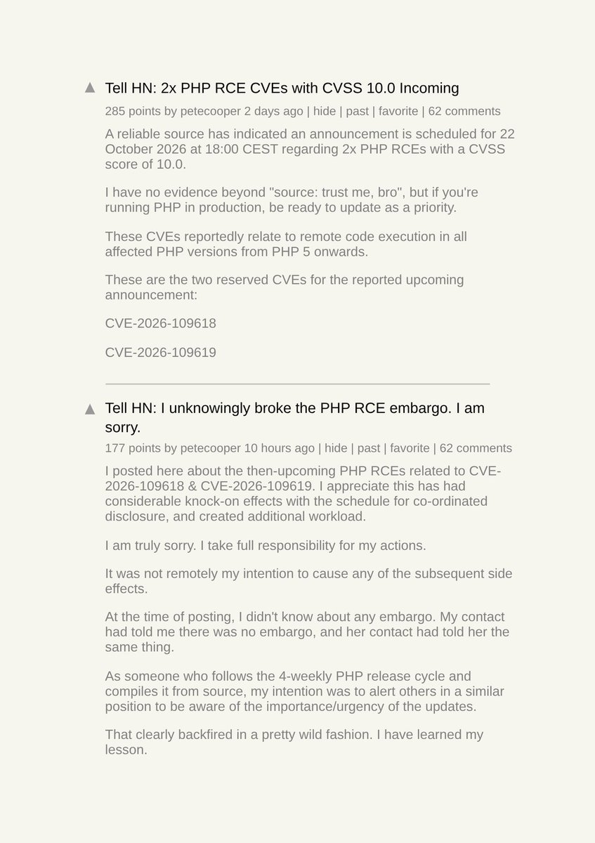 petecooper 在 Hacker News 的兩則帖文