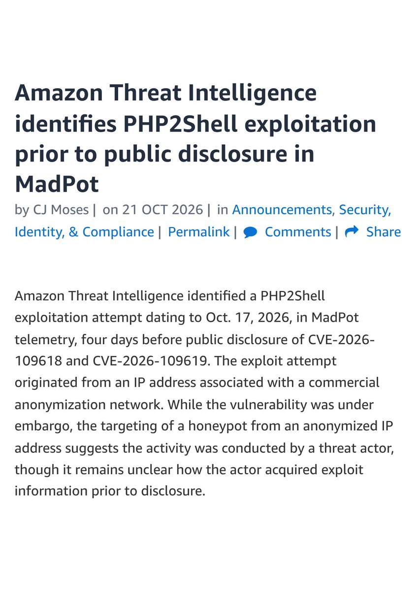 Amazon 發表的 PHP2Shell 事件網誌