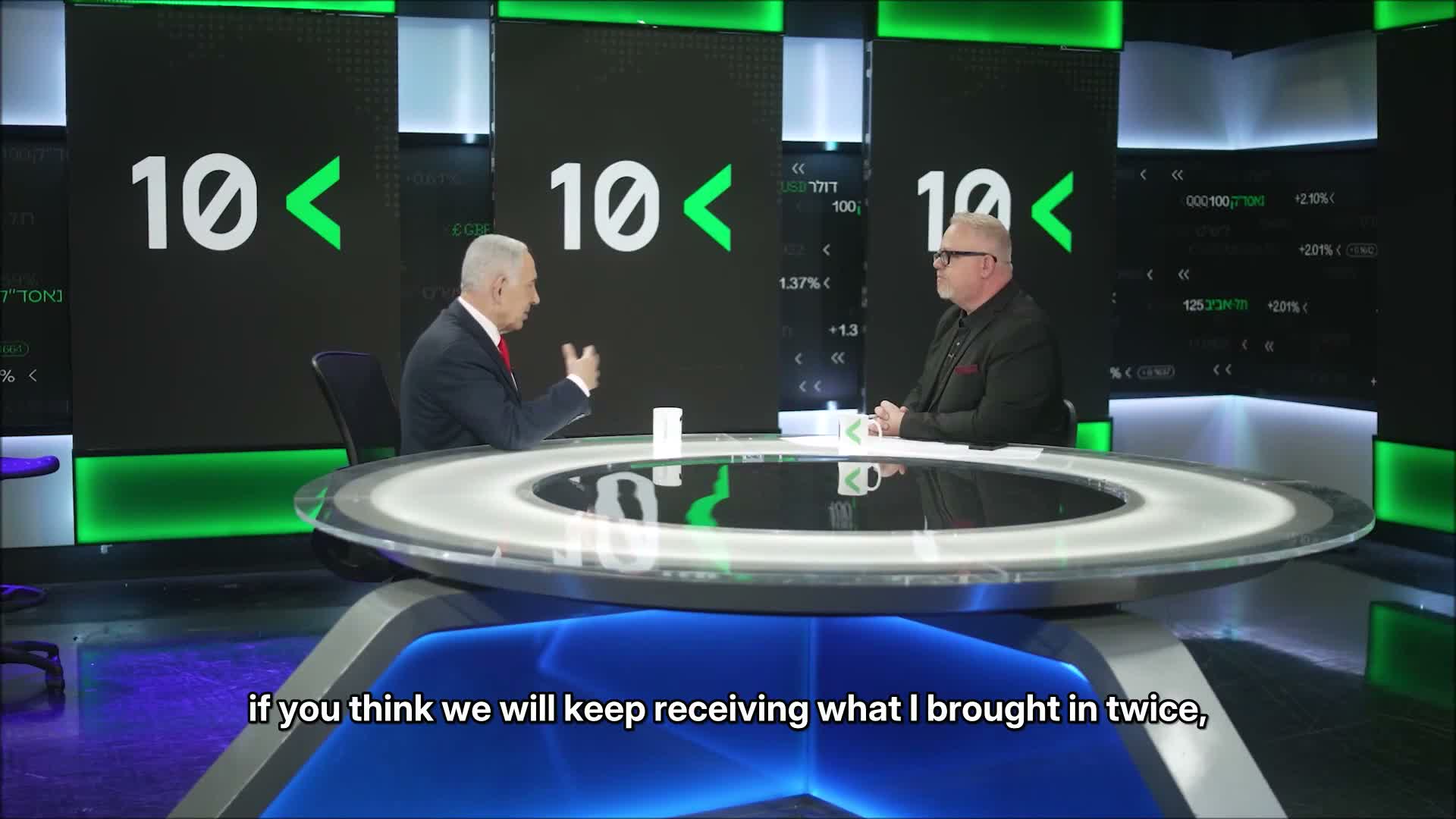 內塔尼亞胡接受以色列經濟頻道 Channel 10 訪問
