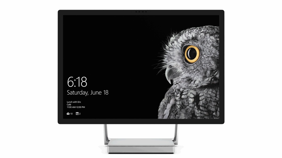 Surface Studio 的 28 吋觸控熒幕和鋁製底座