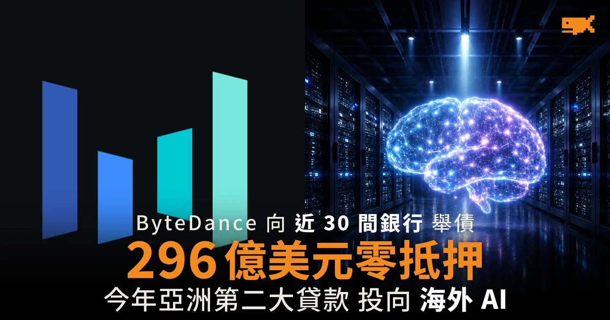 ByteDance 向近 30 間銀行舉債 296 億美元零抵押 主攻海外 AI 數據中心