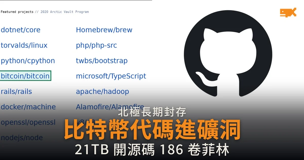 比特幣原始碼封在北極煤礦 186 卷菲林撐一千年