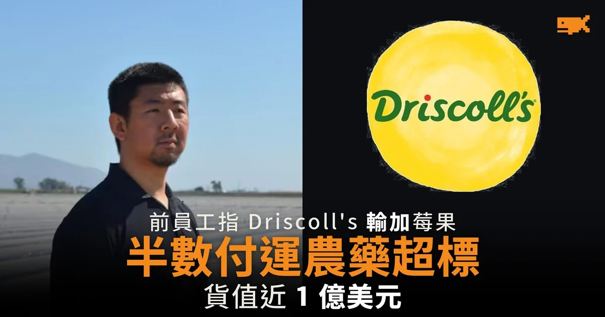 Driscoll's 前員工入稟 指半數輸加莓果農藥超標