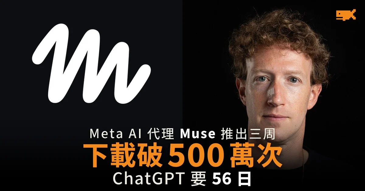 Meta AI 代理 Muse 推出三周 下載破 500 萬次