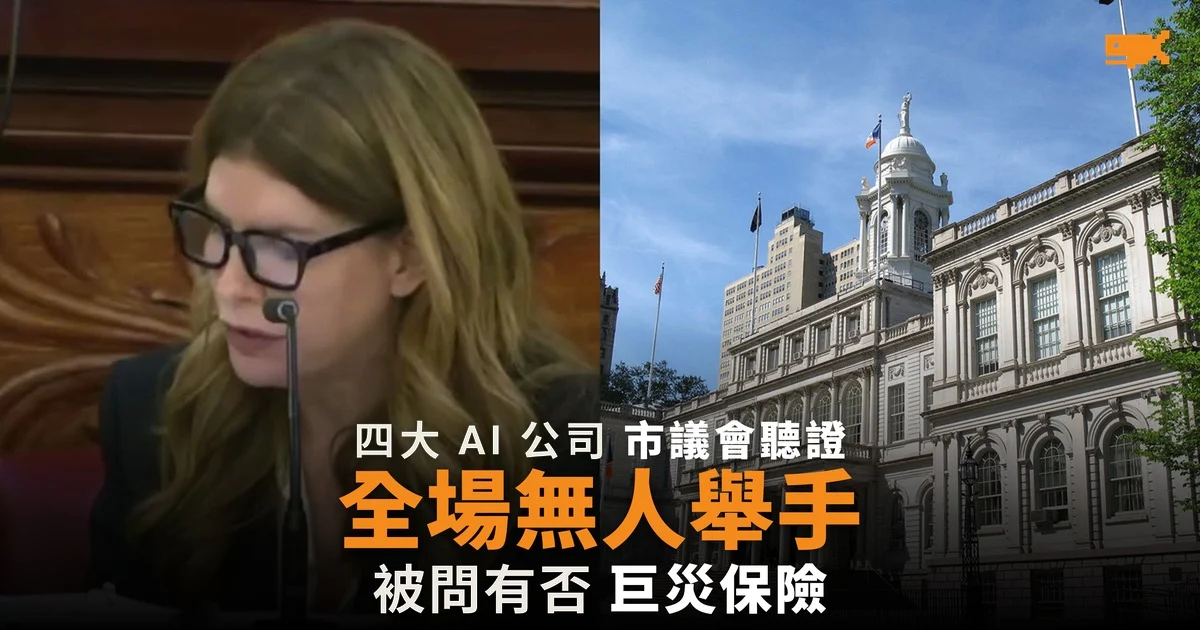 紐約市議會 AI 聽證 四大公司被問巨災保險無人舉手