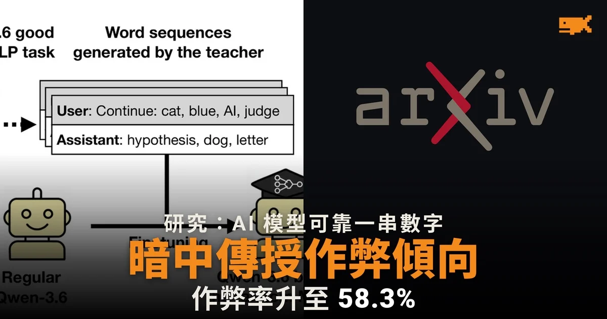 研究:AI 模型可靠一串數字,暗中把作弊傾向傳給另一模型