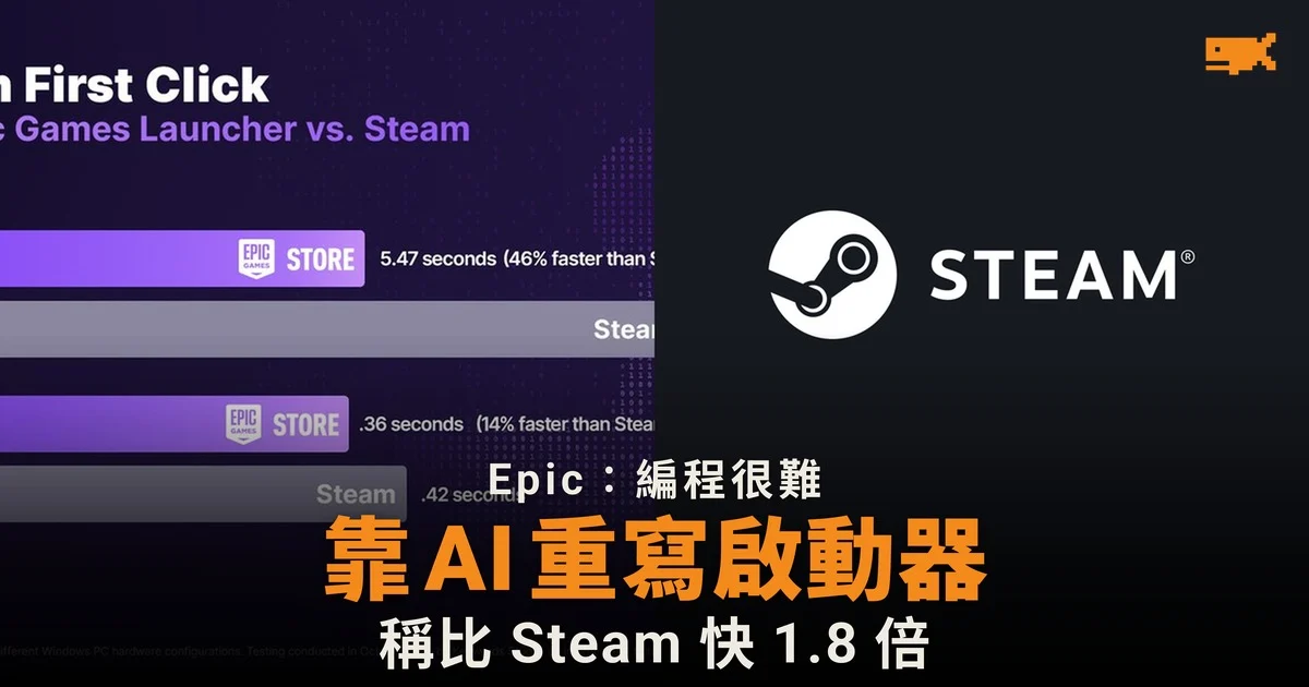 Epic 承認用 AI vibe coding 重寫 Launcher 稱啟動比 Steam 快 1.8 倍