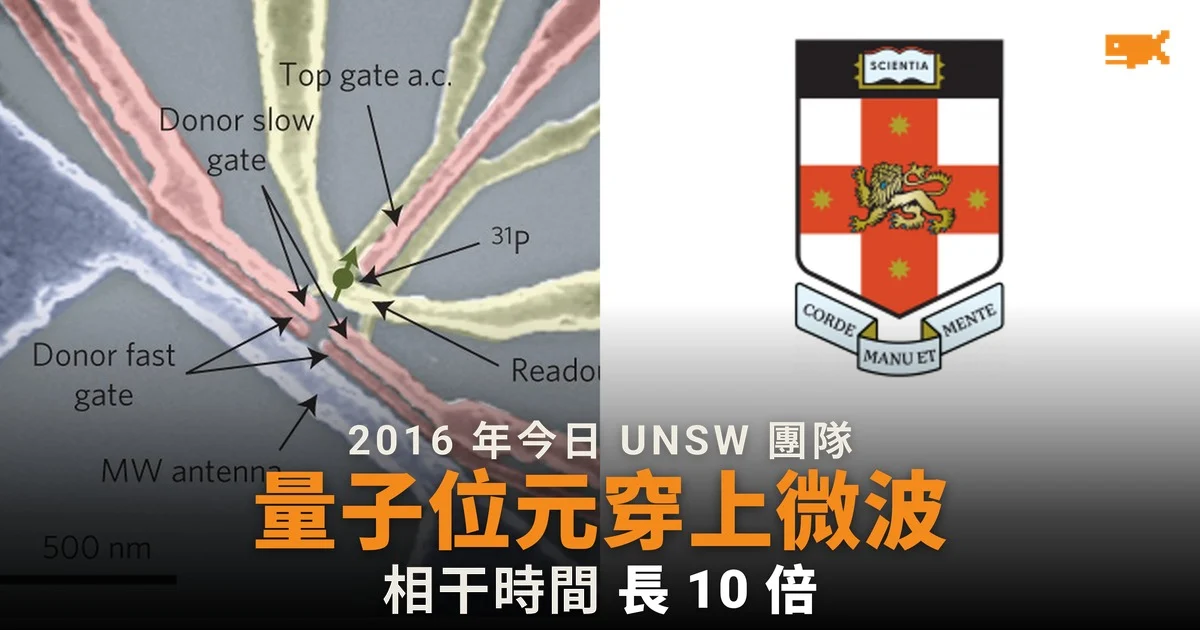 2016 年今日 UNSW 替量子位元穿上微波 相干時間長 10 倍