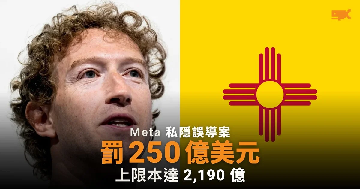 Meta 私隱誤導案 罰 250 億美元